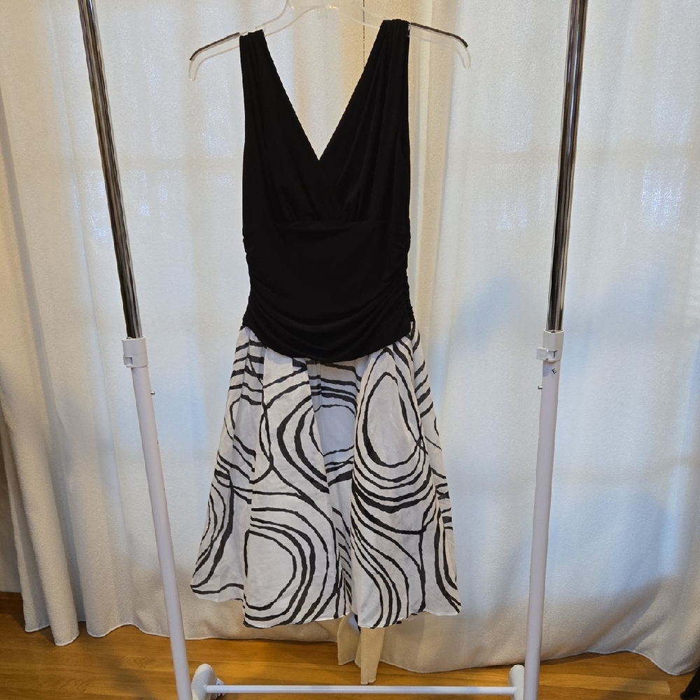 Black and White Sleeveless Dress
